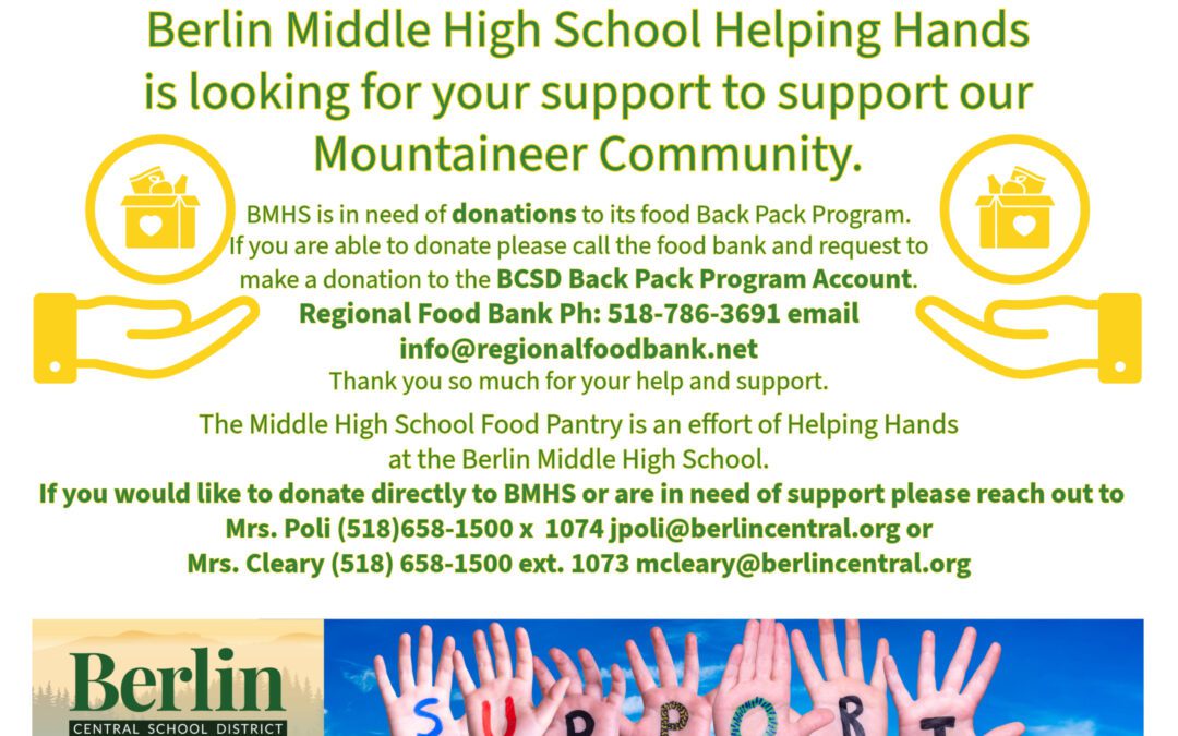 Message from BMHS Helping Hands